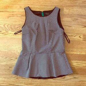 WHBM Black/White Peplum Tank